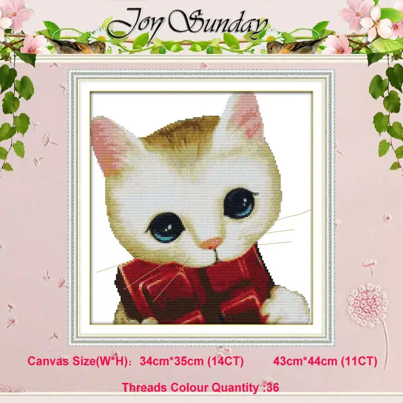 Lovely cat Милый толстый ленивый кот птицы Счетный 11CT 14CT животные Набор для вышивки крестиком сделай сам DMC Набор для вышивки крестом вышивка рукоделие домашний декор - Цвет: Lovely cat