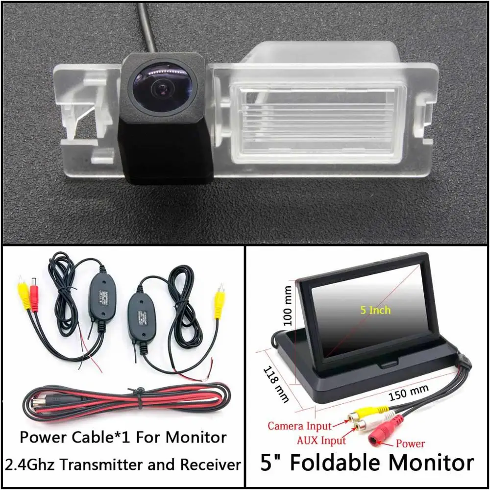 C Wireless 5 inch F Full HD резервная камера заднего вида для FIAT Bravo Brava Croma Grande Punto/Punto EVO 500L Siena Автостоянка ЖК-зеркало монитор - Название цвета: C Wireless 5 inch F