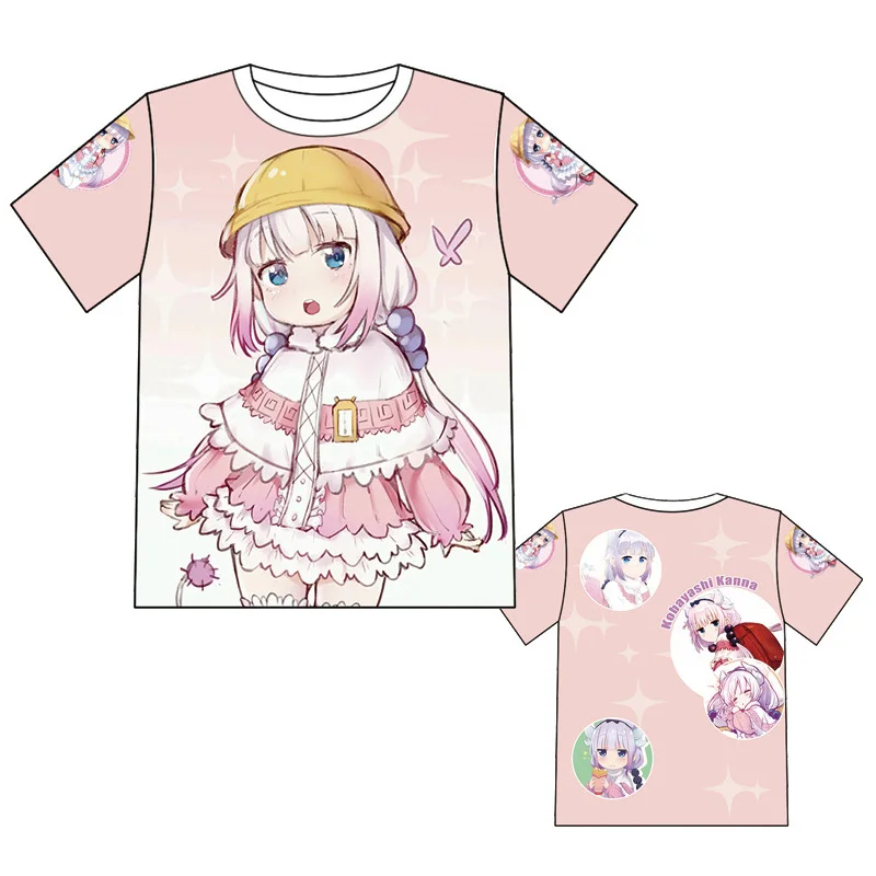 6 Kobayashi san Chi no Maid Dragon Kanna Tohru Lucoa футболка Косплей Костюм Мисс Кобаяши Дракон Мужская и женская футболка повседневные футболки - Цвет: 6