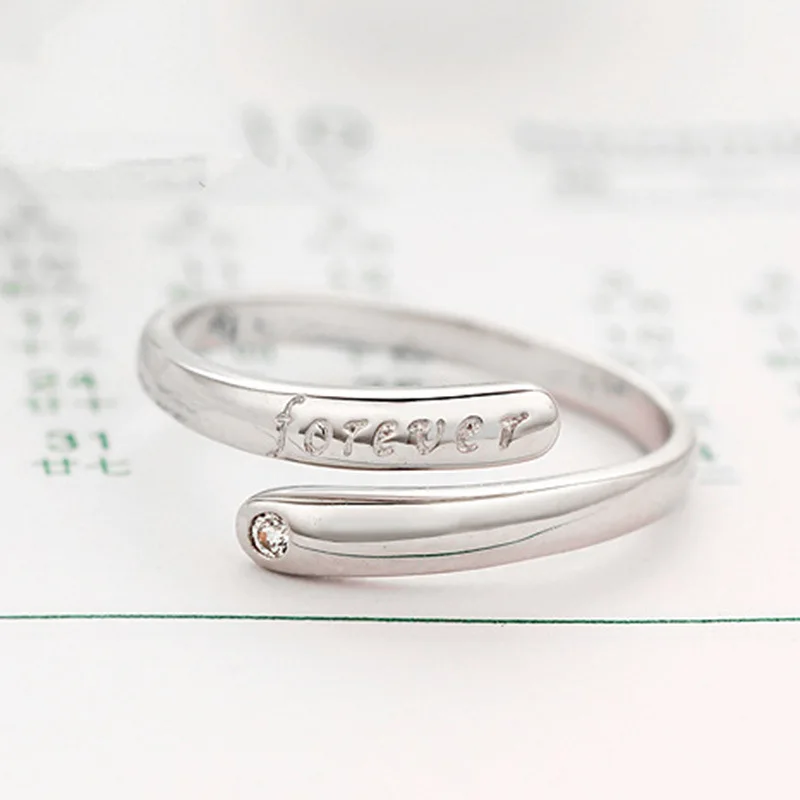 Новая романтическая пара навечно кольцо Серебряный цвет Открытие Кольца CZ