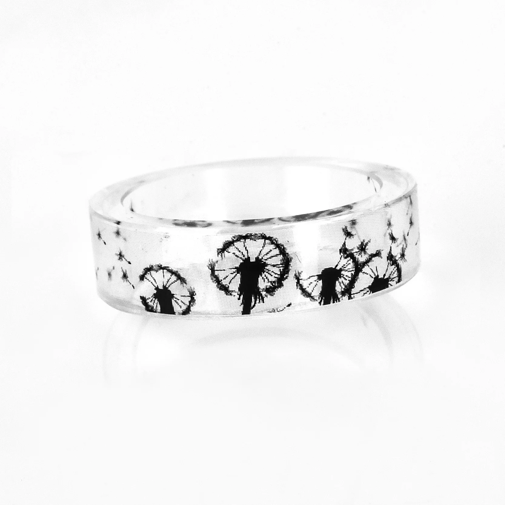 

New Design Dried Flower Dandelion Jewelry Transparent Resin Ring Wedding Party Birthday Gift
