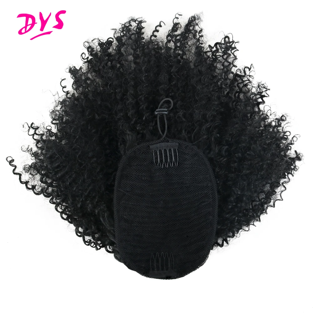 

Deyngs Draw String 8inch Afro Kinky Curly ponytail African American Short Wrap Synthetic clip in ponytail Hair Extensions