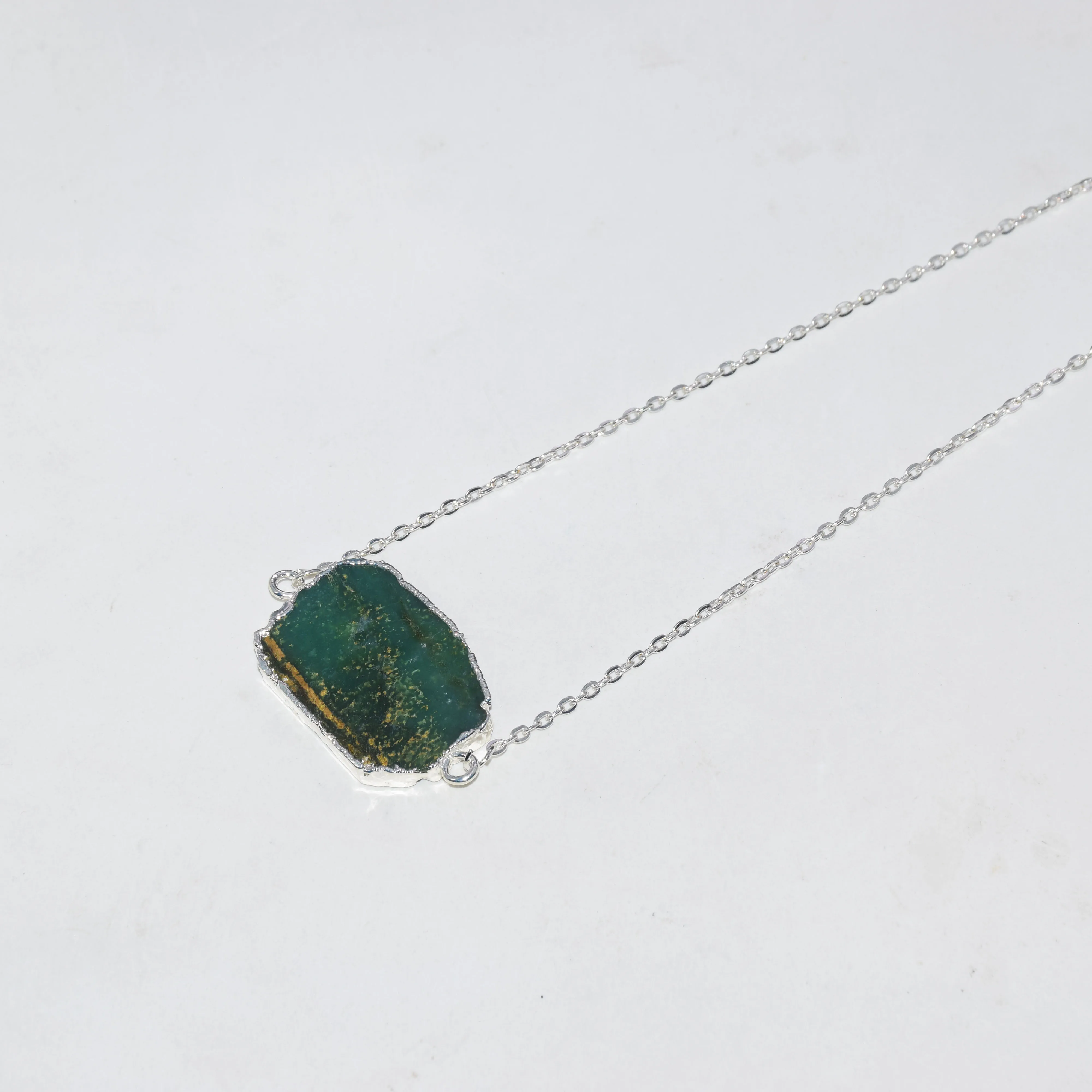 Модные ювелирные изделия натуральный зеленый Chrysoprase разъем 2020 цепочка ожерелье