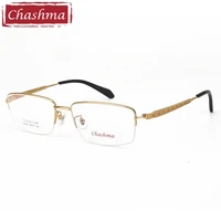 big size optical glasses frame men titanium half rimmed gafas titanium eye glasses frames for men spectacles