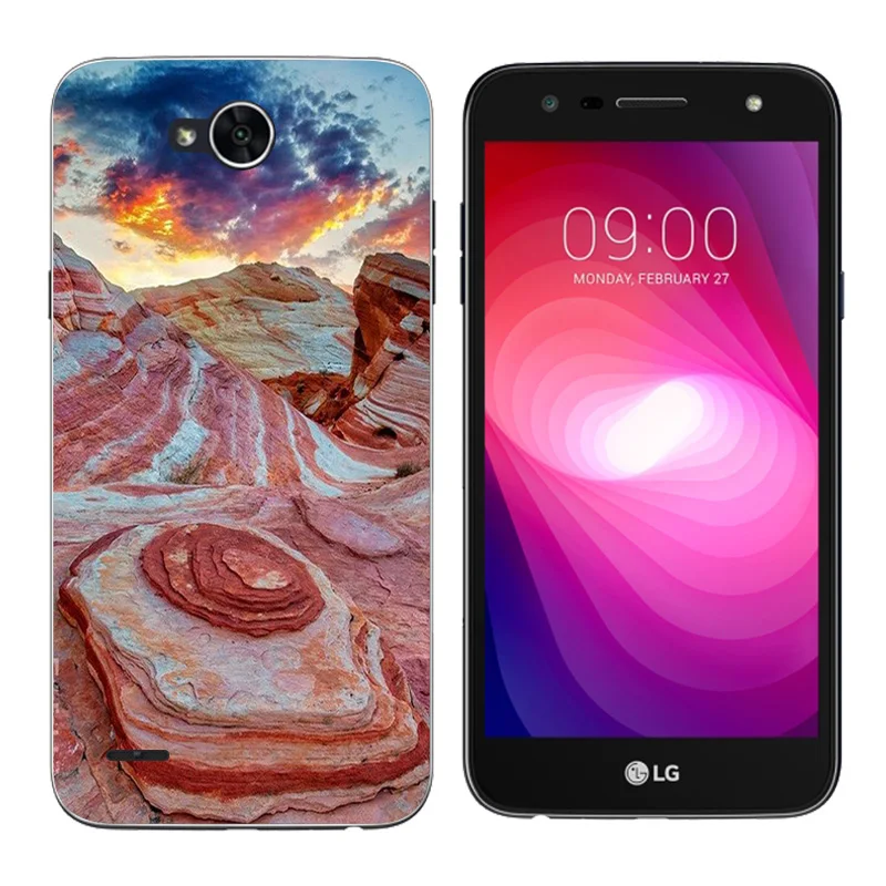 Силиконовый чехол для LG X Power 2 K10 с ручным принтом мягкие термополиуретановые