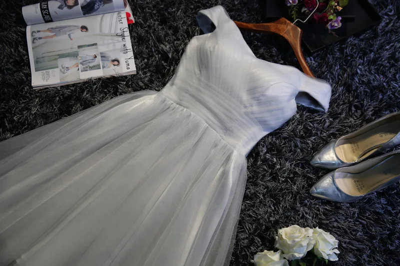 robe de soriee New Tulle Short Bridesmaid Dress 2017 A-line Wedding Bridal Dresses Vestido De Festa Summer Party | Свадьбы и