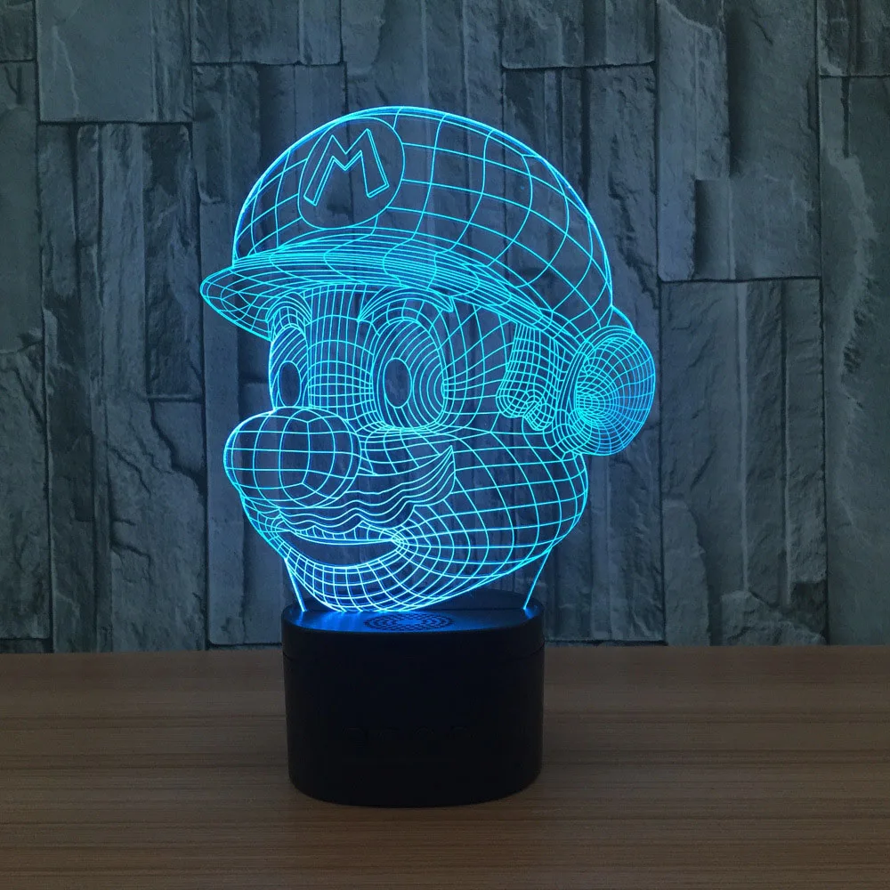 Классический мультфильм игра фигурка для Супер Марио 3D светодиодный USB лампа