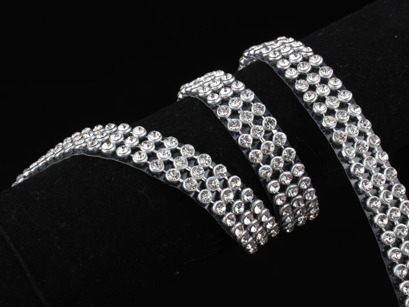 Обувь из настоящего стекла 3 ряда новая цепь блестящих страз Ss8 серебряное