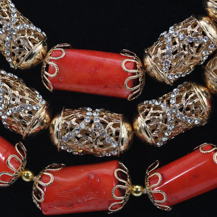 2017 набор классических ювелирных изделий из оранжевых коралловых бусин