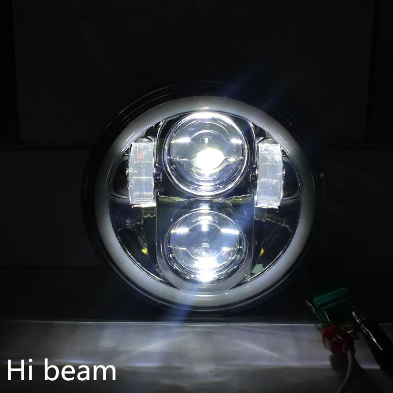 5 75 &quotмотоцикл H4 Hi Lo Beam 3/4&quot светодиодный фонарь с ангельскими глазками Halo Кольцо