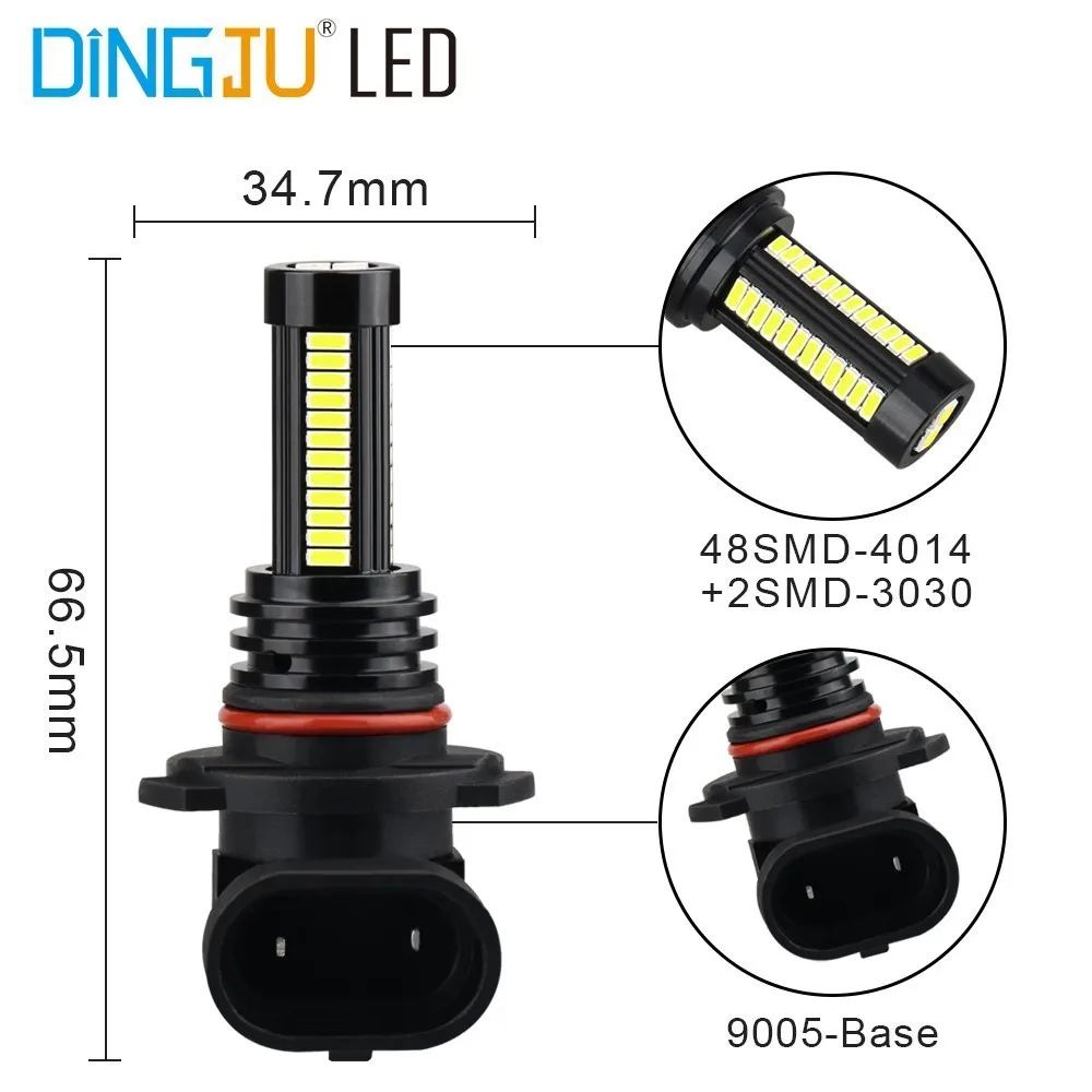1 шт. Автомобиль 9005 9006 H8 H11 880 881 Hb3 Hb4 48smd 4014 и 2smd 3030 Авто противотуманных фар
