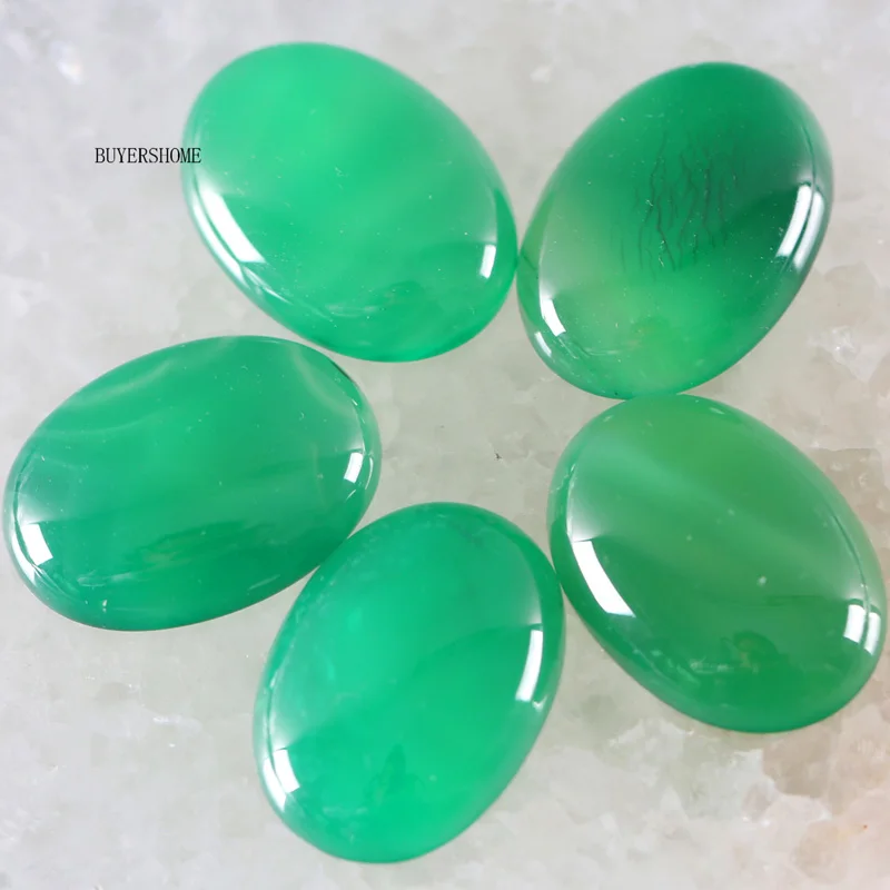 Green Agate 18x25 мм овальный кабошон 5 шт. натуральный камень бисер для изготовления ожерелья браслет серьги Сердолик Лабрадорит Lapis Howlite - Цвет: Green Agate