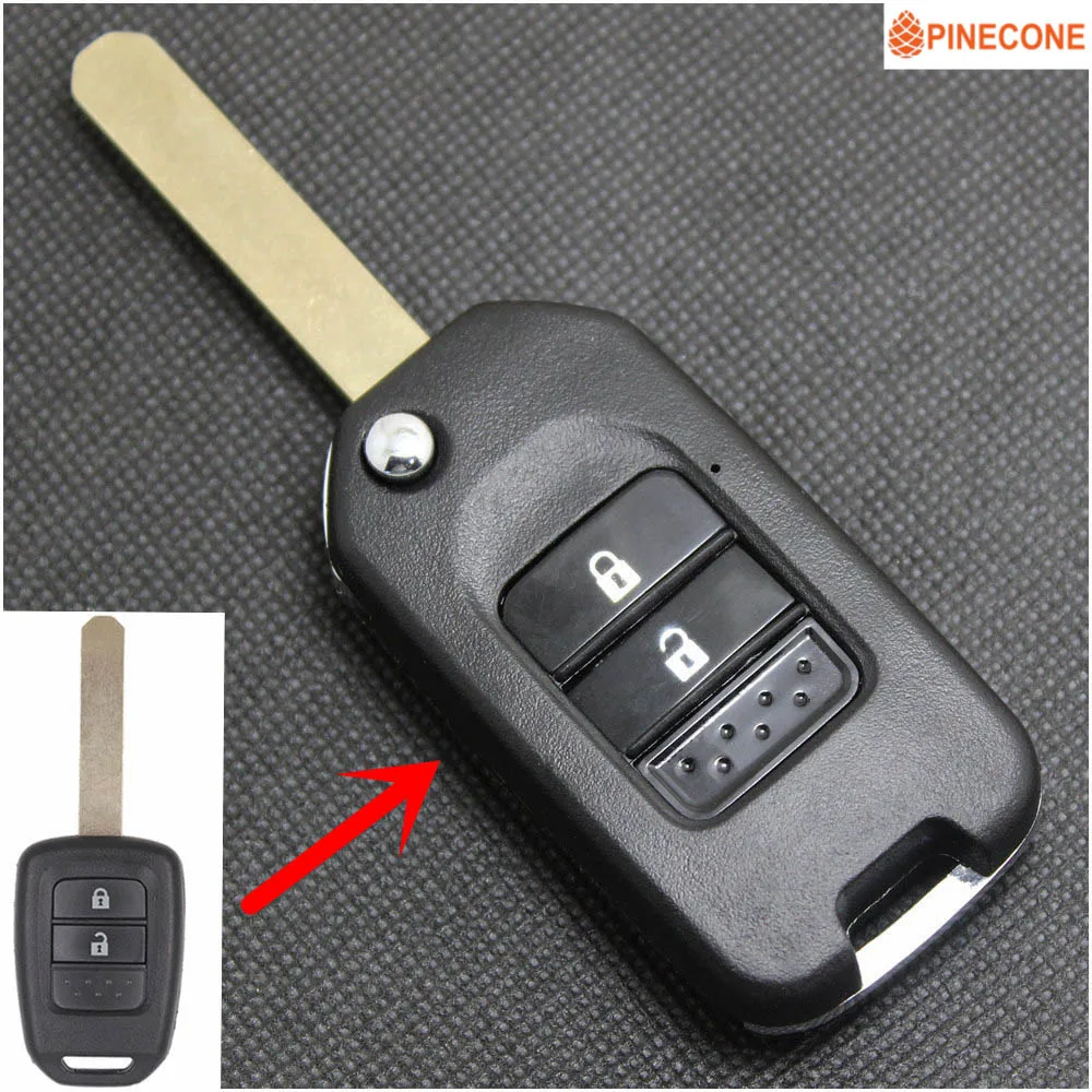 

PINECONE для HONDA JAZZ GREIZ CIVIC XRV VEZEL CITY Key чехол для автомобильного ключа тюнинг 2 кнопки HON66 Blade дистанционный ключ для автомобиля 1 шт.