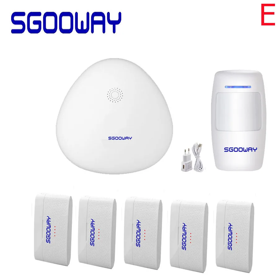 Ket E Sgooway WiFi датчик для двери сигнализация двери охранная сигнализация магнитный переключатель беспроводной, оконный, дверной датчик открытия - Цвет: Ket E