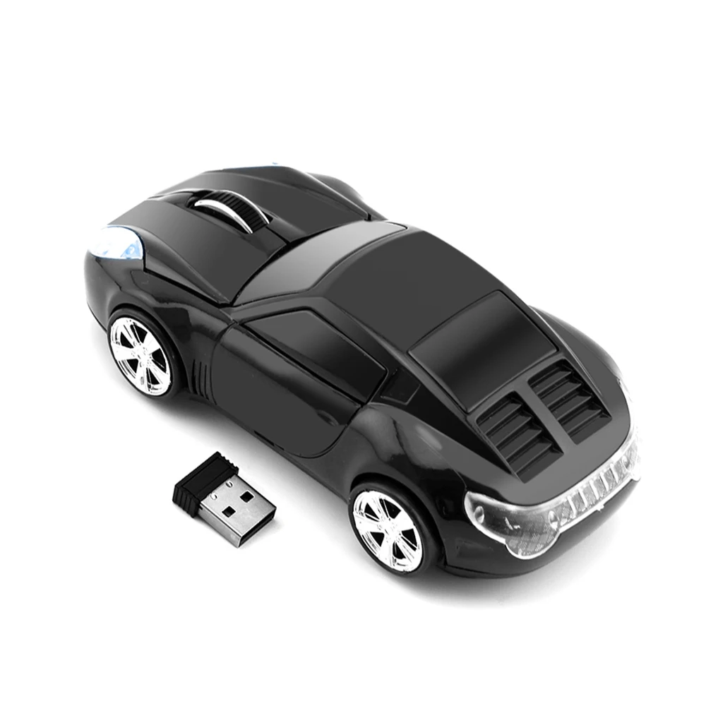 Черный CHYI Wireless Optical Car Mouse Ergonomic 1600 DPI Coupe Racing Automobile Sportscar Mice 2.4Ghz Sem Fio Rato Roadster Super Car - Цвет: Черный