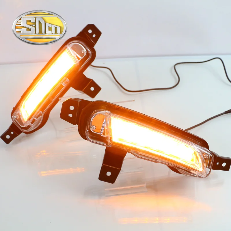 

SNCN 2PCS LED Daytime Running Light For Suzuki Vitara 2015 2016 2017 2018 Turning Yellow Signal Relay Waterproof Car 12V LED DRL