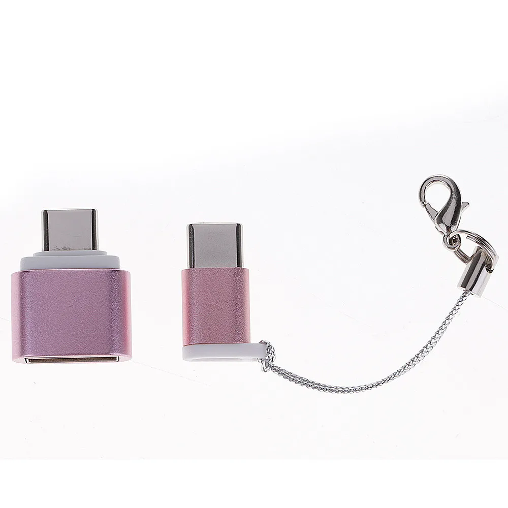 Micro USB для C Type адаптер зарядки данных + OTG с кольцом ключей Прямая