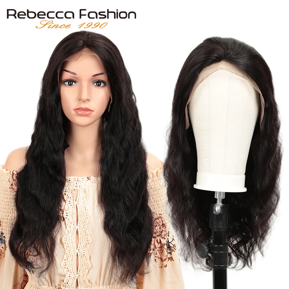 Rebecca 150% кружевные передние человеческие волосы парики 13X4 предварительно выщипанные волосы remy бразильские объемные волнистые кружевные передние парики с детскими волосами 28 дюймов