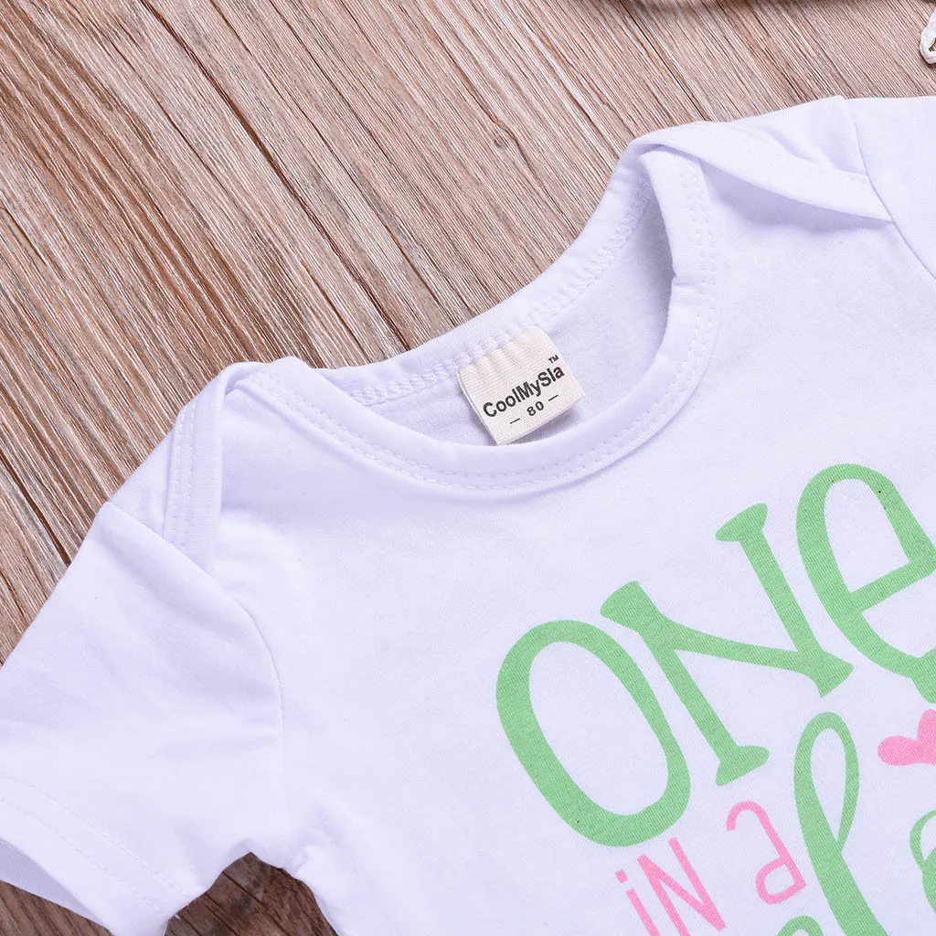 Лето 2019 комплект из 3 предметов для маленьких девочек комбинезон с надписями и