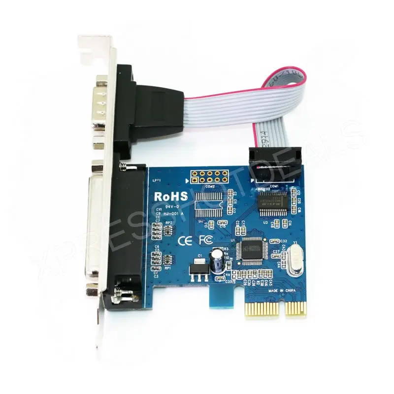 PCI-E Express RS232 серийный и LPT DB25 принтер параллельный порт карты | Компьютеры офис