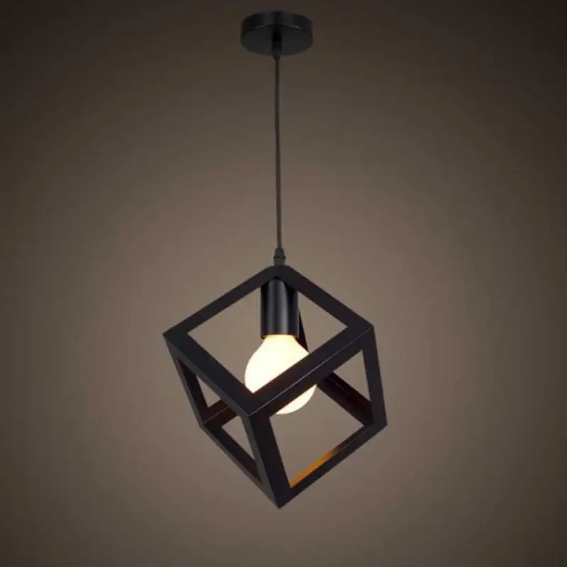 Современный металлический подвесной кубический светильник в виде клетки s
