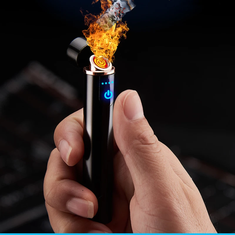 Сенсорная Электронная usb зажигалка, умный светодиодный индукционный прикуриватель, плазменная Вольфрамовая турбо-дуговая зажигалка, гаджеты для мужчин, подарок