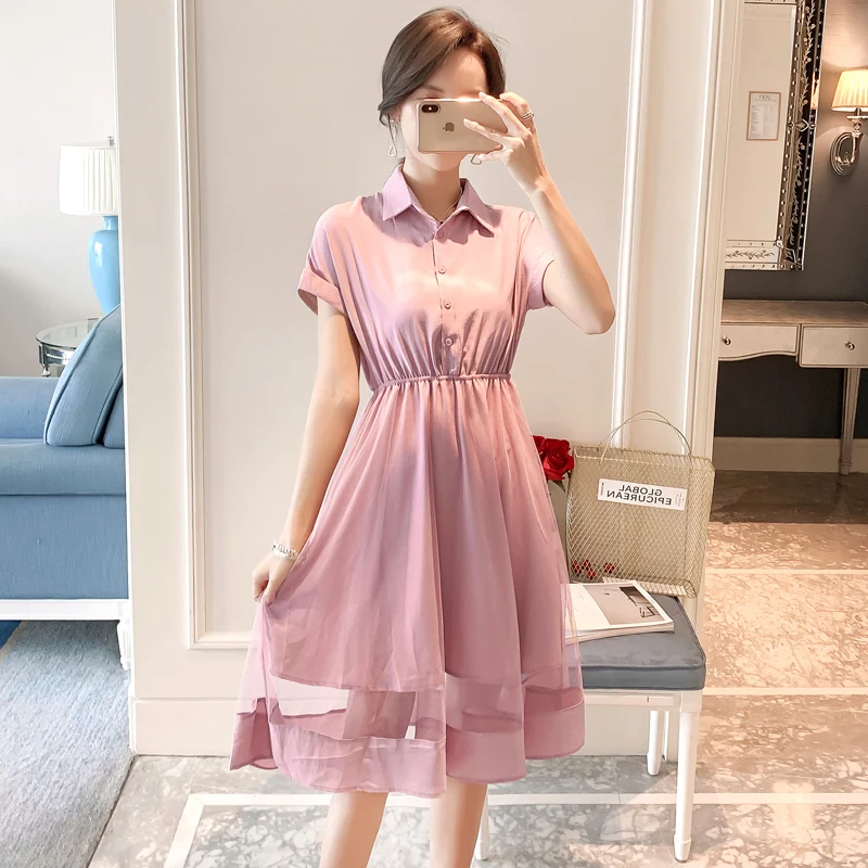 2019 новые летние из лоскутов шифоновое для будущих мам платье лактации отложной