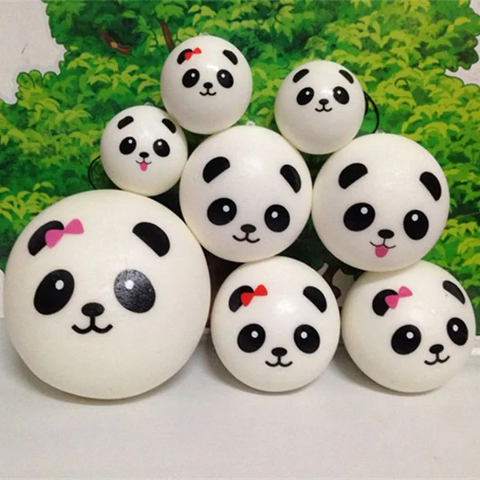Оптовая продажа 18 шт./лот 4 см 7 10 kawaii squishy jumbo panda выжималка в пучок игрушки для