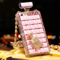 bling diamond perfume bottle diy rhinestone phone case with chain for iphone 6 6plus 7 8plus x xr xs max samsung s8 s9 s10 s10e