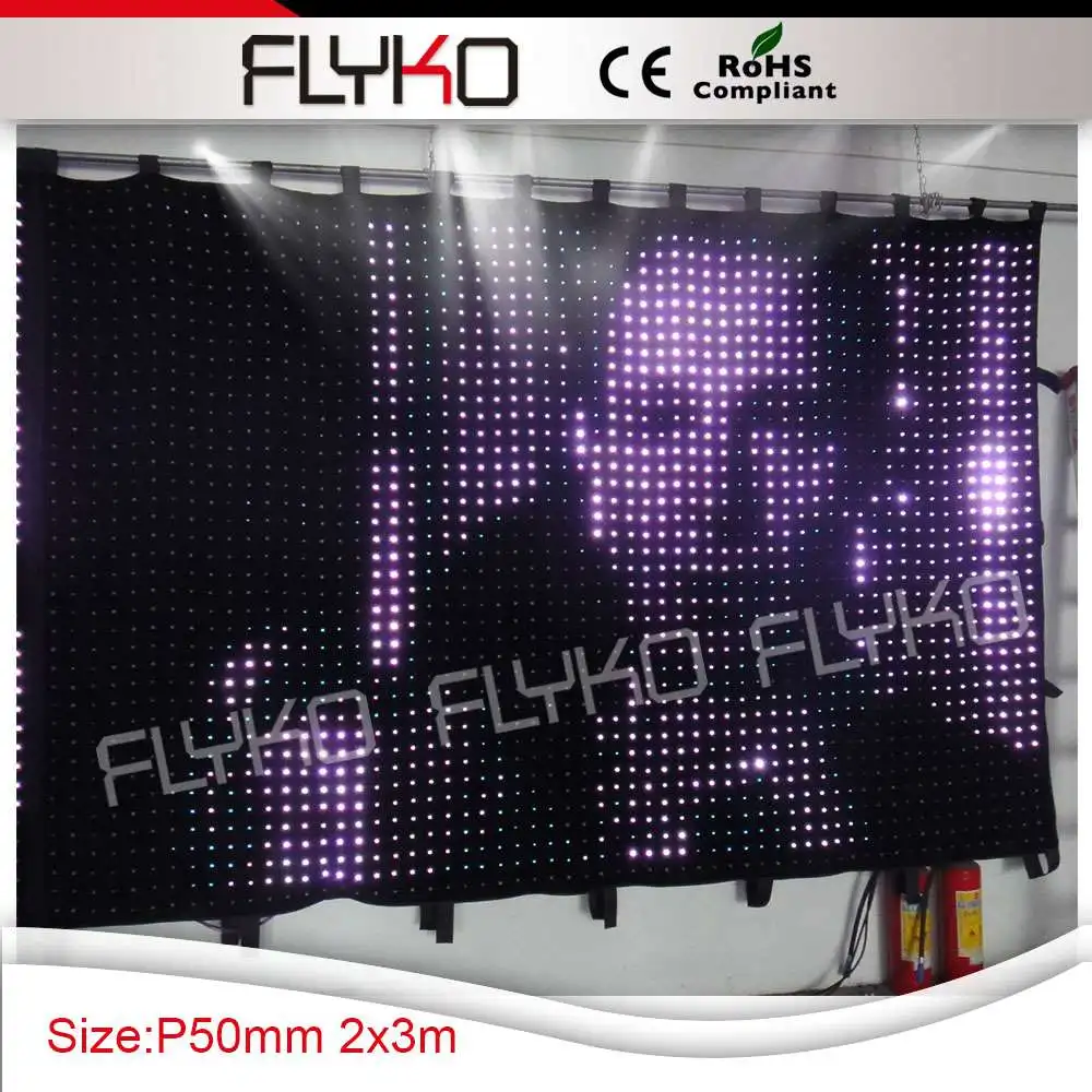 Гибкий 2x3 м P50 мм светодиодный видео занавес мягкий тканевый диско-фон с футляром