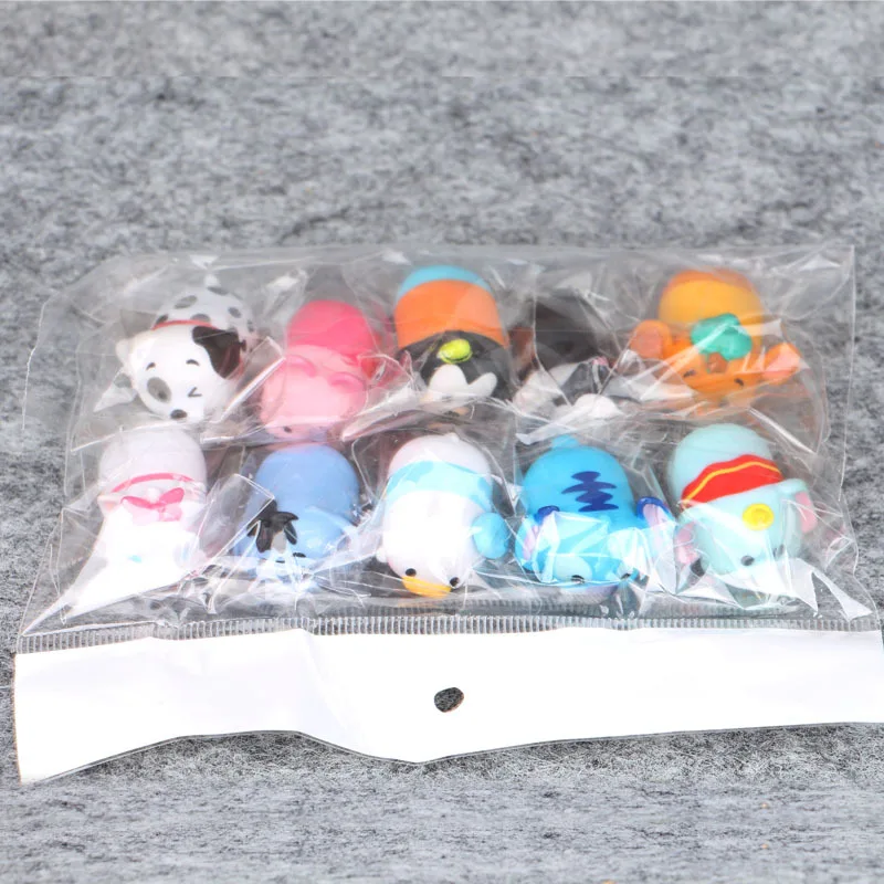 Disney 10 шт./лот Kawaii Tsum Дональд Микки Дак эльф кукла купальные экшн Фигурки игрушки