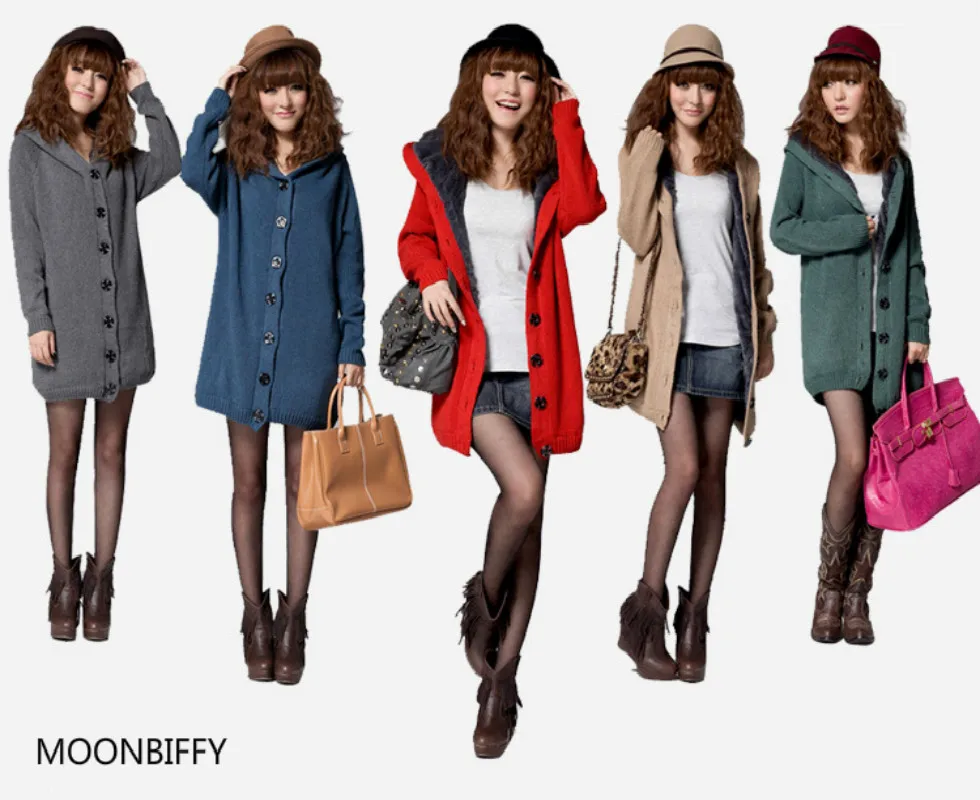 Новейший осенний и зимний женский утепленный свитер средней длины для