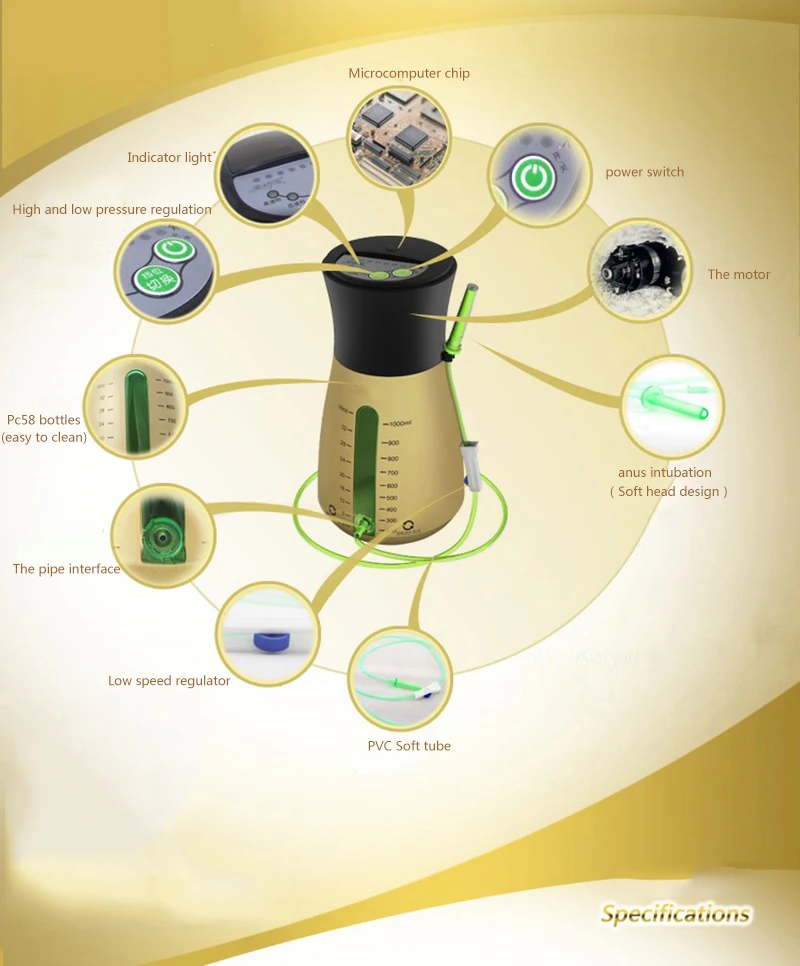 Кишечный спа дефекация Очищающий Инструмент для клизмы в кишечнике тонкий