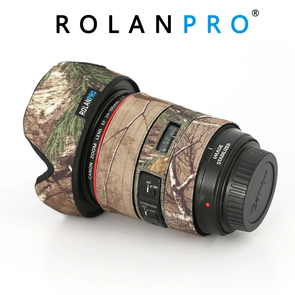 Защитный чехол для объектива камеры ROLANPRO камуфляжный Canon EF 24 105 мм f4L IS USM защитный