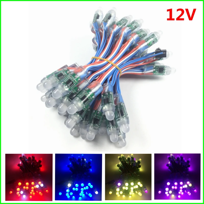 50 шт./Лот 12 мм WS2811 2811 IC RGB светодиодный модуль Водонепроницаемая DC12V цифровая