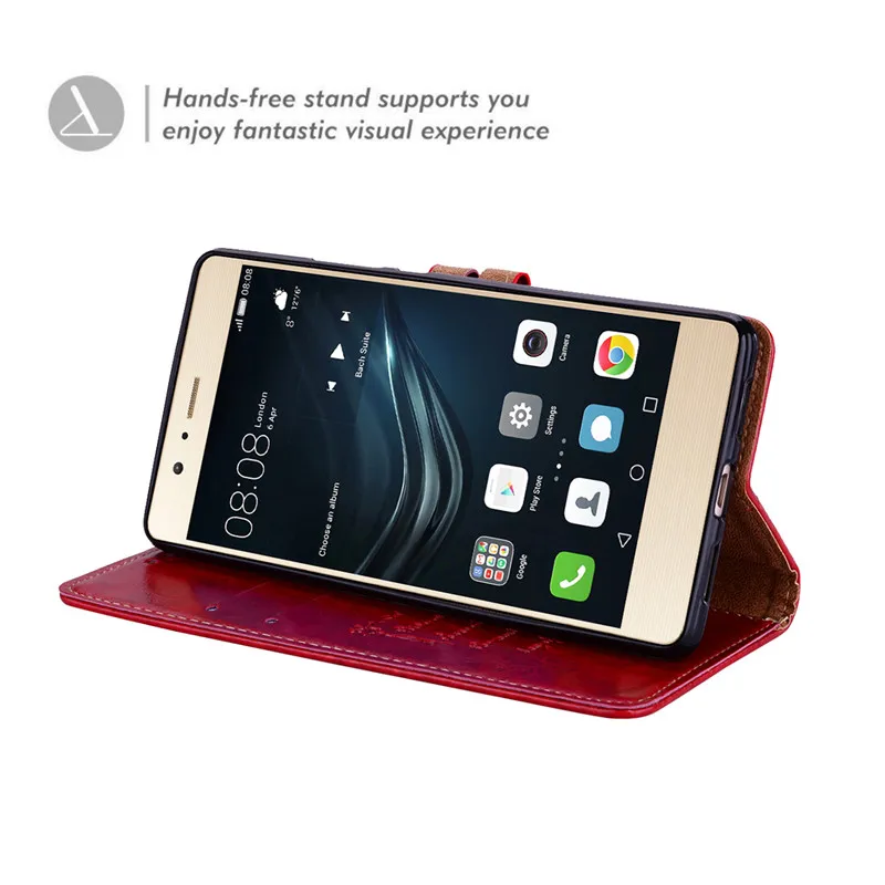ETUI huawei P9 lite крышка Мягкий силиконовый+ роскошный кожаный раскладной футляр-кошелёк чехол для huawei P9 lite для huawei P9Lite случае принципиально