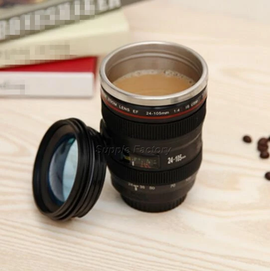 10 шт. креативные кружки с линзами из нержавеющей стали 400 мл|mug coffee|coffee tea cupcamera lens mug