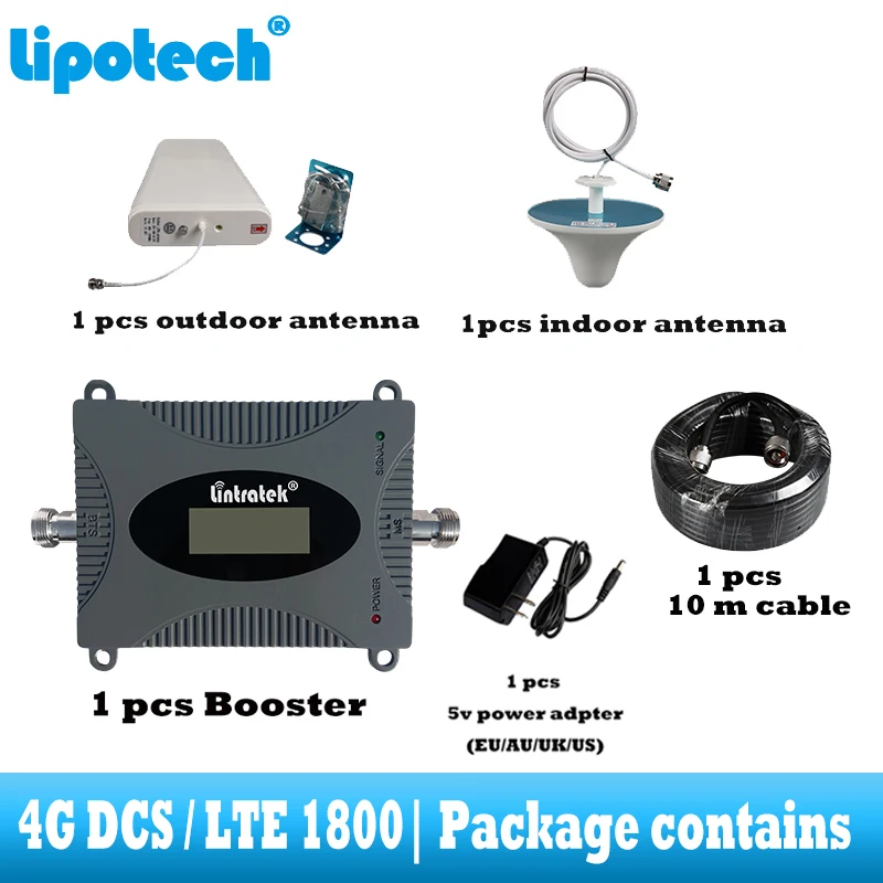 

lintratek GSM 1800 4G FDD LTE Mobile Signal GSM Booster DCS 1800mhz Cellular Repeater Cell phone 4G internet network Amplifier