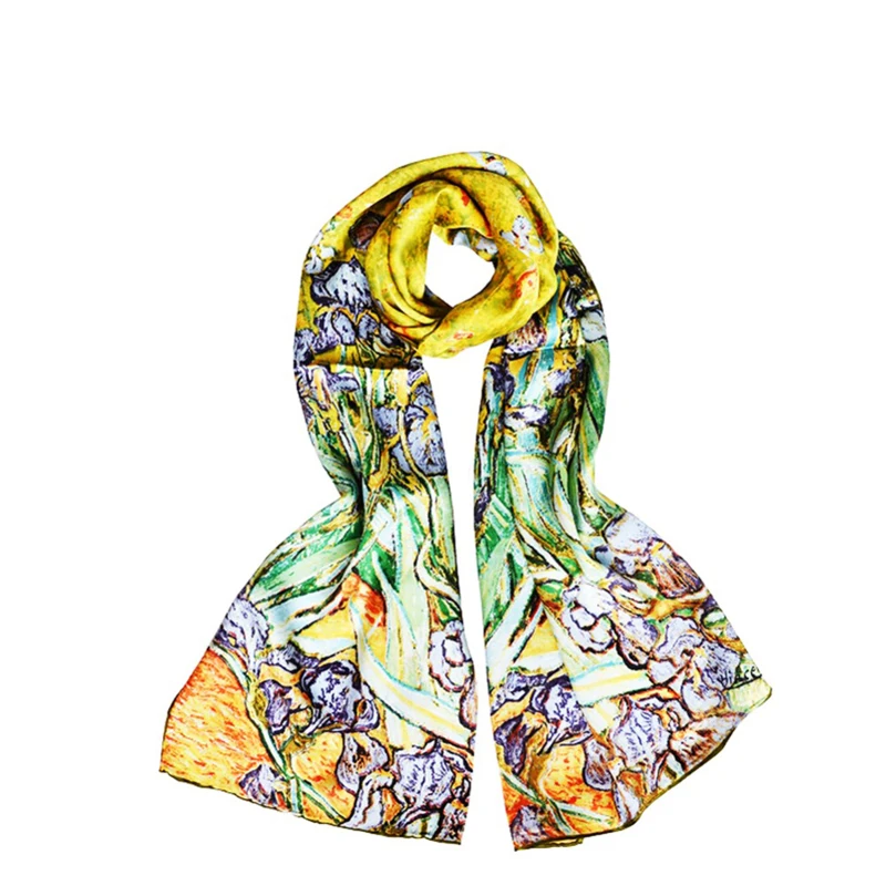 SALUTTO 100% шелковый шарф для женщин Ван Гог картина высокое качество бренд мода