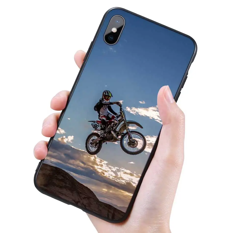 008 Силиконовый черный чехол для iPhone 11 Pro XR X XS MAX 7 8 6 6S Plus 5 5S SE 7Plus 8Plus мобильный телефон moto Cross moto rcycle sports - Цвет: 008