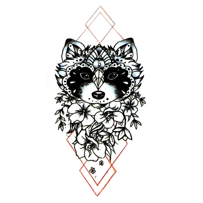 

30pcs Raccoon Waterproof Temporary Tattoos Men Fake Tattoo Sleeve Harajuku Tatoo Temporary Stickers Tatuagem