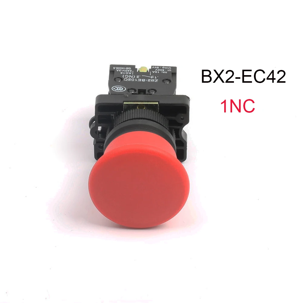 XB2-EC31 XB2-EC42 XB2-EC51 с грибовидной головкой кнопочный переключатель 22 мм Мгновенный самозапуска 1NO/1NC красный, зеленый, желтый