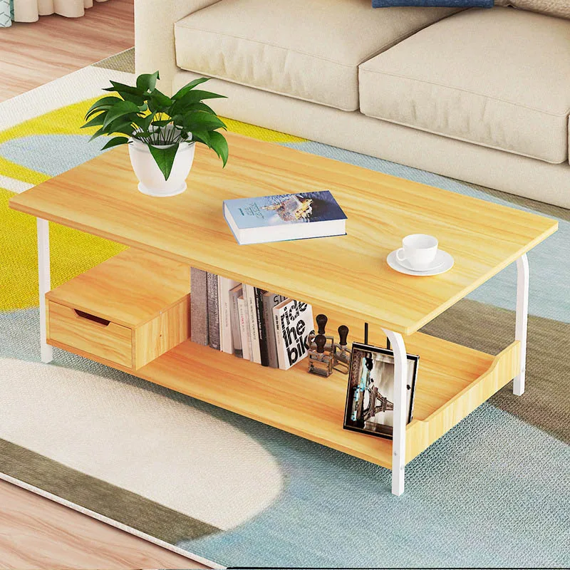 Журнальный столик с ящиком деревянная двухслойная Прямоугольная подушка для