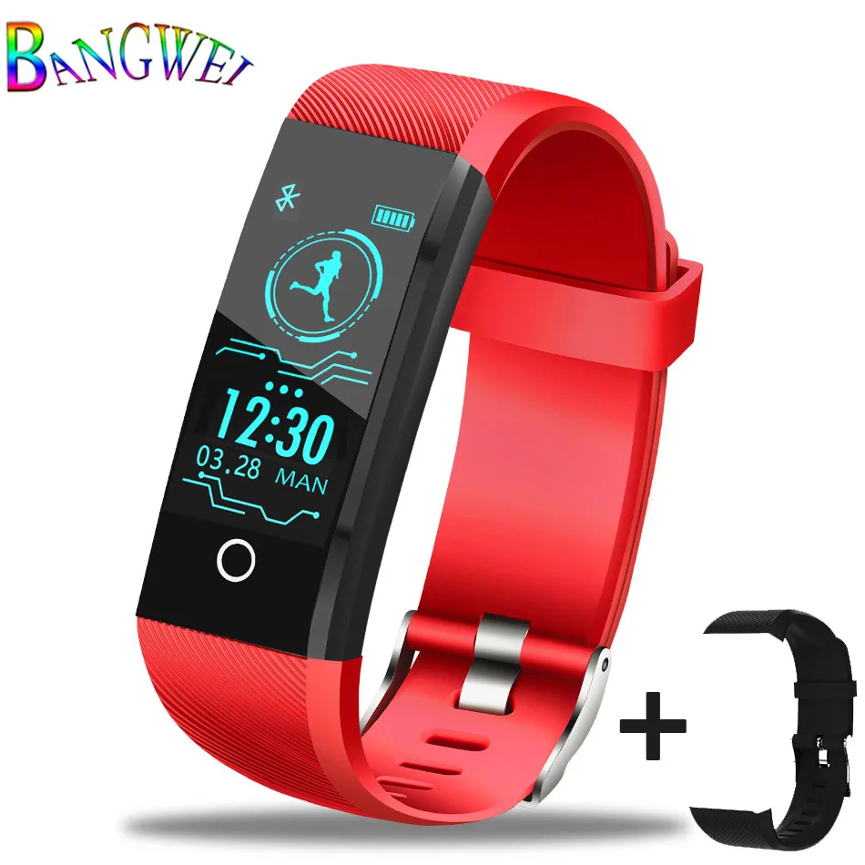 Red BAND Умные часы BANGWEI брендовый браслет Bluetooth сердечный ритм сообщение напоминание мониторинг сна для IOS Android телефон - Цвет: Red BAND