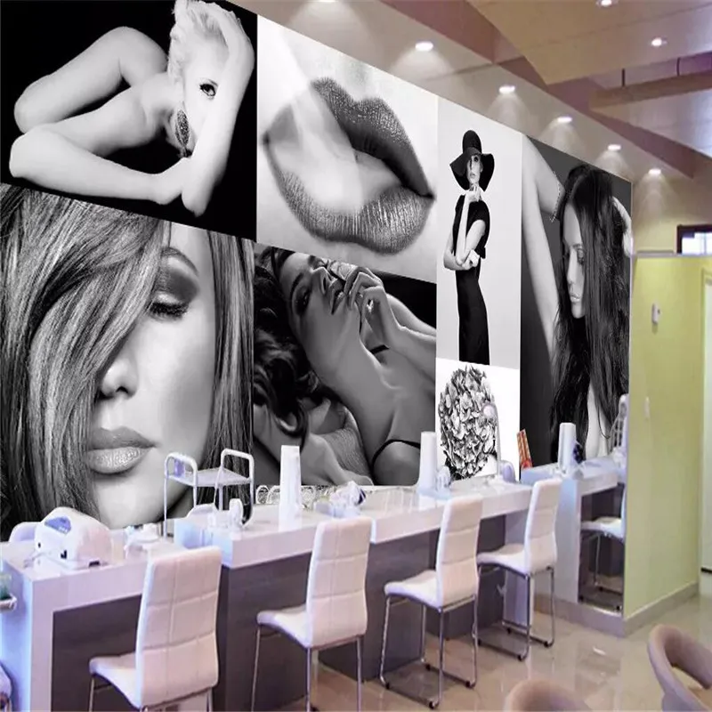 Custom mural professional production background wall cloth decorative painting - black and white sexy beauty | Обустройство дома
