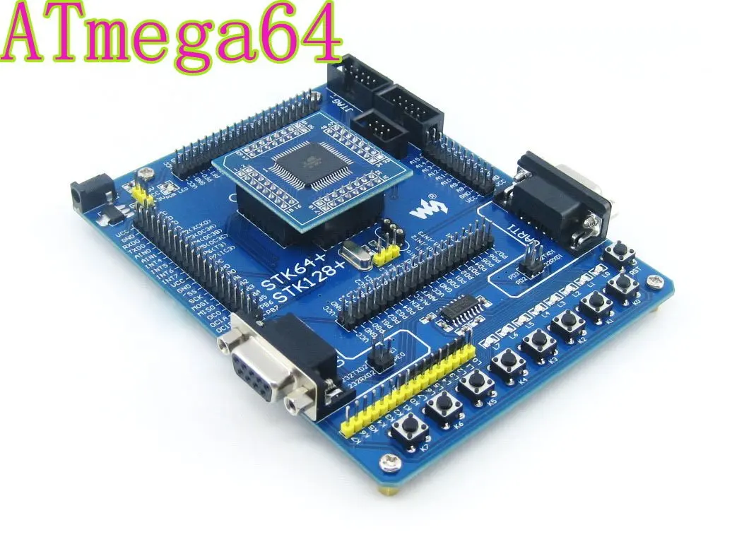 Atmel Atmega64 плата ATmega64A AU AVR макетная стартовый набор все I/Os из Waveshare бесплатная