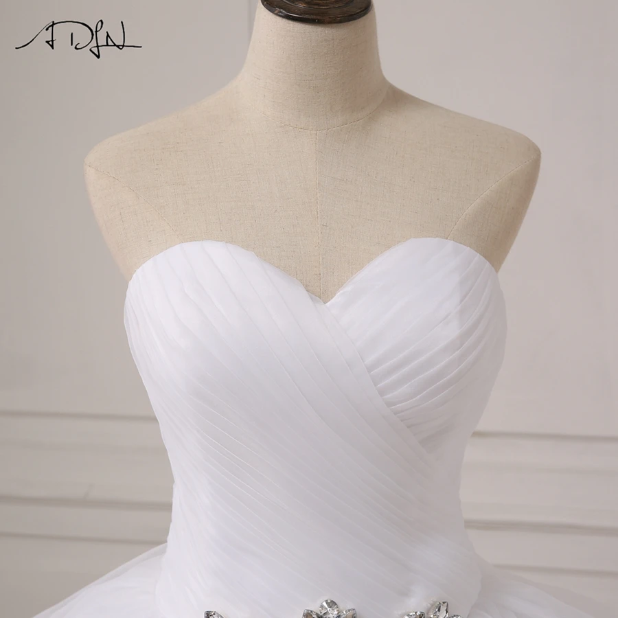 ADLN шикарный украшенный бусами бальное платье Свадебные платья Vestido De Noiva Zipepr вверх назад оборки свадебное платье из органзы платье