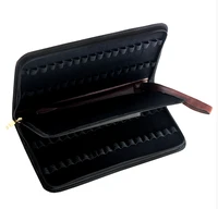 2018 fountainroller ball pen large pu leather 36 fountain pens pencil case storage holder zip bag for 36 pens