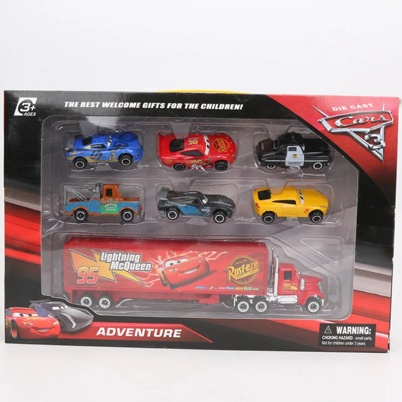 7 шт./компл. disney "Тачки 3 игрушки Lightning McQueen Джексон Storm Mater Мак дядя грузовик 1:55 литья под давлением Металл Модель автомобиля для мальчиков, подарки