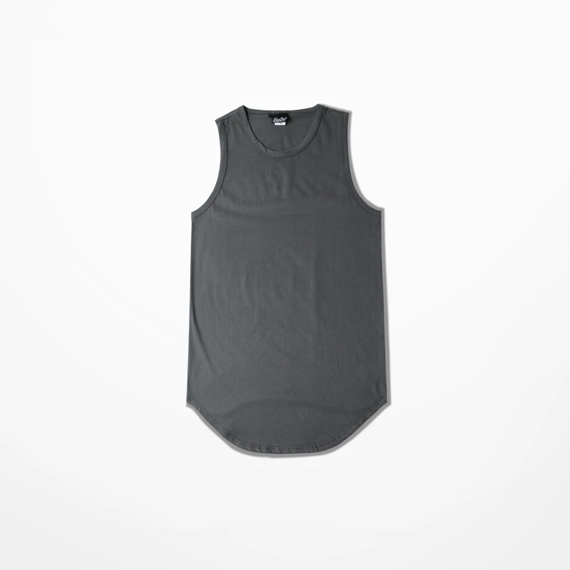 Майка мужская для бодибилдинга длинная свободная однотонная Базовая жилетка с